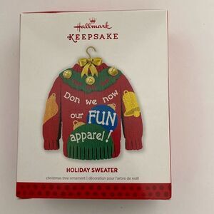 Hallmark Keepsake Multicolor Holiday Sweater Christmas Tree Ornament